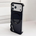 Dolphin 原色金屬無框 360 度旋轉支架磁吸手機殼，適用於 iPhone 17 Pro Max、iPhone 17 Pro