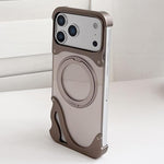 Dolphin 原色金屬無框 360 度旋轉支架磁吸手機殼，適用於 iPhone 17 Pro Max、iPhone 17 Pro