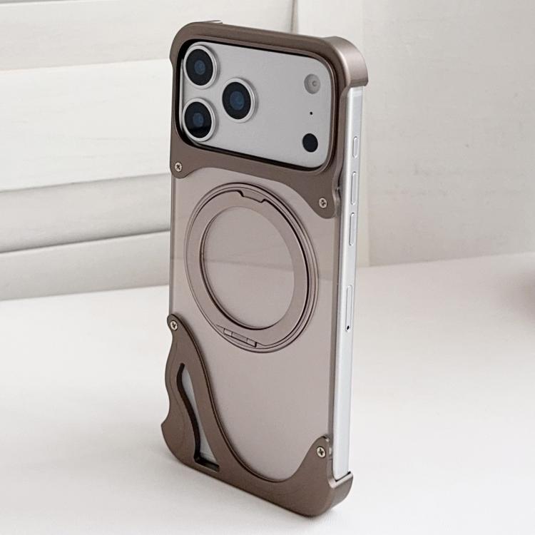 Dolphin 原色金屬無框 360 度旋轉支架磁吸手機殼，適用於 iPhone 17 Pro Max、iPhone 17 Pro
