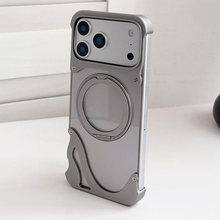 Dolphin 原色金屬無框 360 度旋轉支架磁吸手機殼，適用於 iPhone 17 Pro Max、iPhone 17 Pro