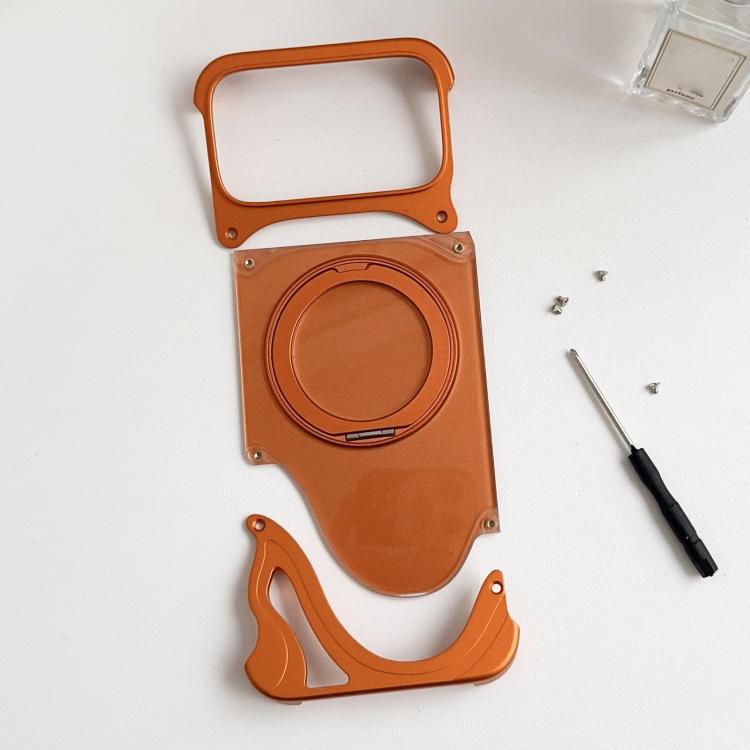 Dolphin 原色金屬無框 360 度旋轉支架磁吸手機殼，適用於 iPhone 17 Pro Max、iPhone 17 Pro