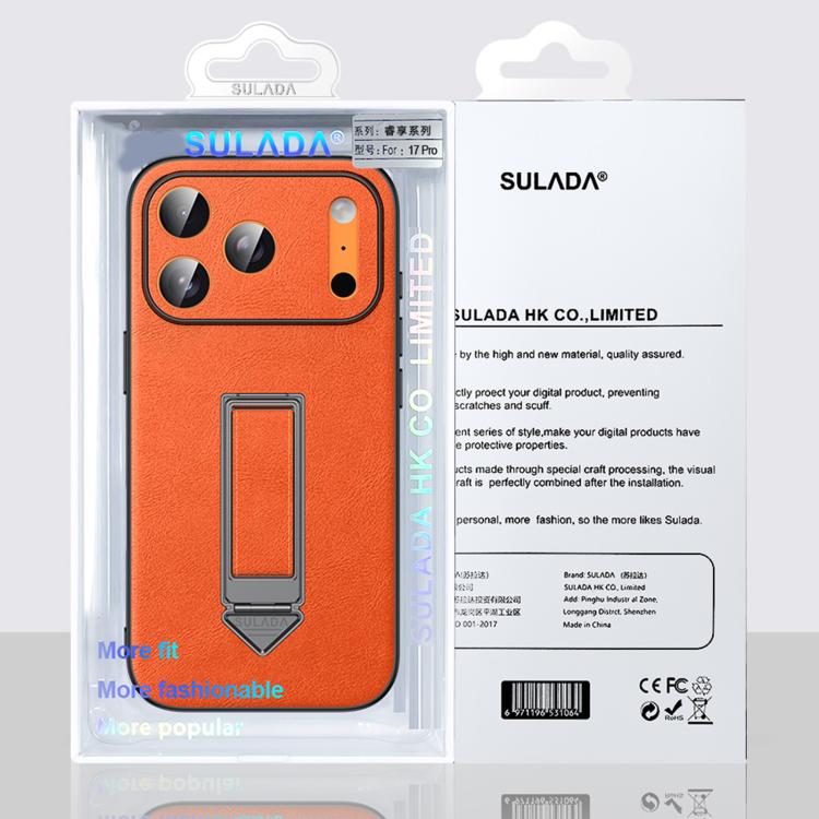 SULADA 手腕帶隱藏金屬支架仿皮手機殼，適用於 iPhone 17 Pro Max、iPhone 17 Pro、iPhone 17、iPhone 16 Pro Max、iPhone 16 Pro、iPhone 16