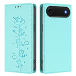 可愛貓咪壓紋磁吸 RFID 純素皮革手機殼，適用於 iPhone Air，適用於 iPhone 16 Pro Max，適用於 iPhone 16 Pro，適用於 iPhone 16 Plus