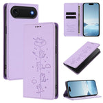 可愛貓咪壓紋磁吸 RFID 純素皮革手機殼，適用於 iPhone Air，適用於 iPhone 16 Pro Max，適用於 iPhone 16 Pro，適用於 iPhone 16 Plus