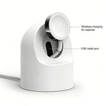 xDfind For Apple Watch Smart Watch Silicone Charging Holder and Type-C Charger Set, Silicone+Type-C (White), Silicone+Type-C (Black)