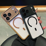 電鍍鏡頭全覆蓋磁吸透明手機殼，適用於 iPhone 17 Pro Max、iPhone 17 Pro