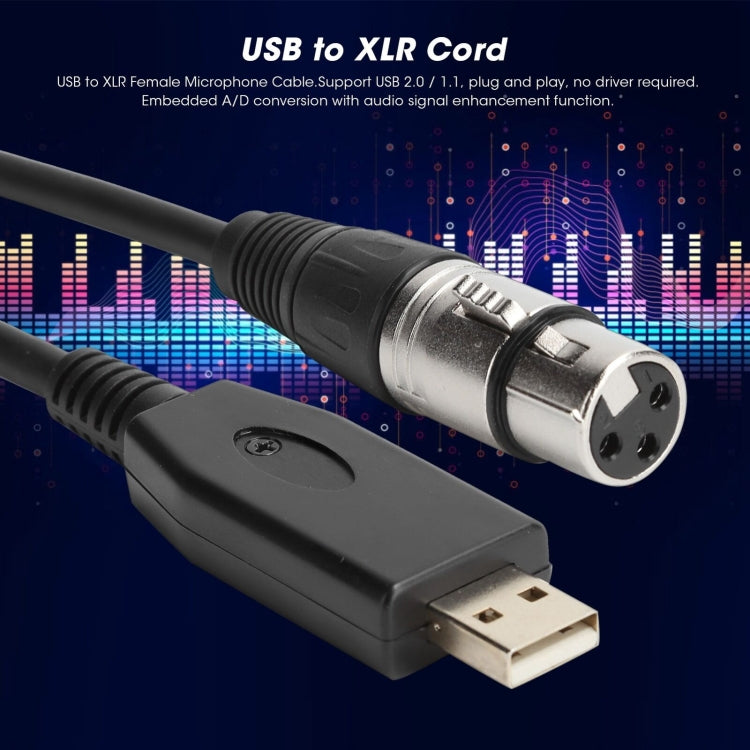 US18 USB 轉 XLR 母頭麥克風錄音線，2m，3m