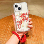 馬年壓克力磁吸全覆蓋手機殼附掛繩，適用於iPhone 13，iPhone 12，iPhone 12 Pro Max，iPhone 12 Pro