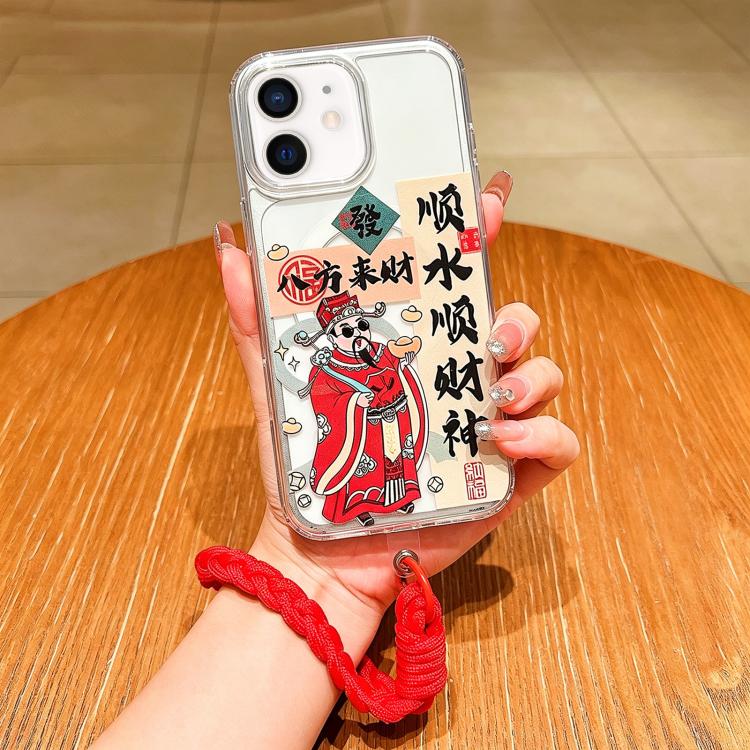 馬年壓克力磁吸全覆蓋手機殼附掛繩，適用於iPhone 13，iPhone 12，iPhone 12 Pro Max，iPhone 12 Pro