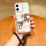 馬年壓克力磁吸全覆蓋手機殼附掛繩，適用於iPhone 13，iPhone 12，iPhone 12 Pro Max，iPhone 12 Pro