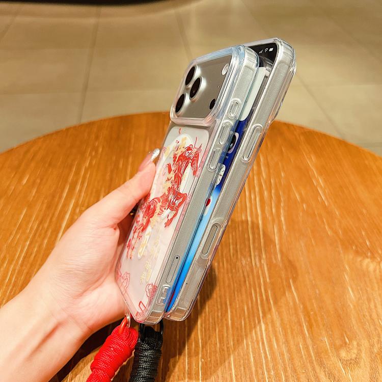 馬年壓克力磁吸全覆蓋手機殼附掛繩，適用於iPhone 13，iPhone 12，iPhone 12 Pro Max，iPhone 12 Pro