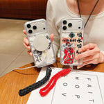 馬年壓克力磁吸全覆蓋手機殼附掛繩，適用於iPhone 13，iPhone 12，iPhone 12 Pro Max，iPhone 12 Pro