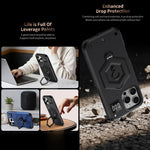 六角盔甲磁吸支架稱重手機殼，適用於 iPhone 16、iPhone 15 Pro Max、iPhone 15 Pro、iPhone 15 Plus、iPhone 15、iPhone 14 Plus