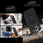 六角裝甲磁吸支架秤重手機殼，適用於 iPhone 14 / 13，iPhone 14 Pro，iPhone 14 Pro Max，iPhone 13 Pro Max，iPhone 13 Pro，iPhone 12 Pro Max