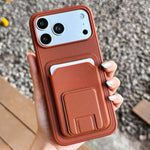 方形折疊卡包支架手機殼，適用於 iPhone 17 Pro Max、iPhone 17 Pro、iPhone 17、iPhone Air、iPhone 16 Pro Max、iPhone 16 Pro