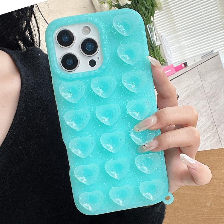 愛心吸盤半透明閃粉手機殼，適用於 iPhone 14、iPhone 14 Pro Max、iPhone 13