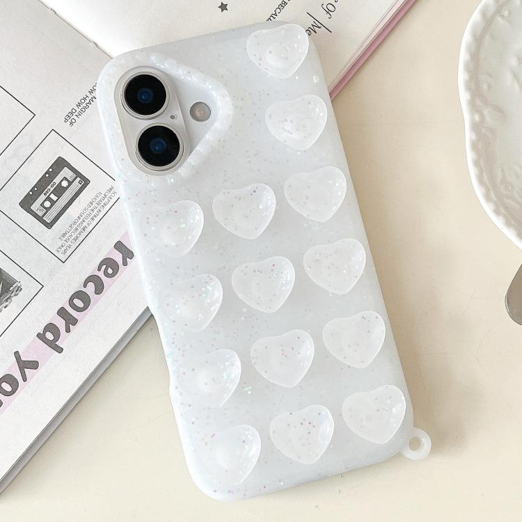 愛心吸盤半透明閃粉手機殼，適用於 iPhone 14、iPhone 14 Pro Max、iPhone 13