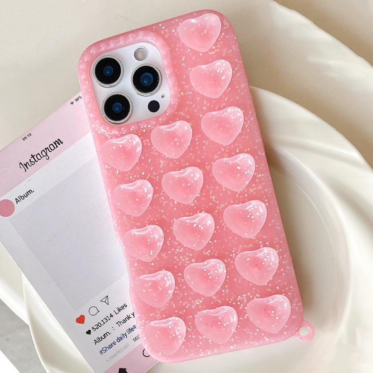 愛心吸盤半透明閃粉手機殼，適用於 iPhone 14、iPhone 14 Pro Max、iPhone 13