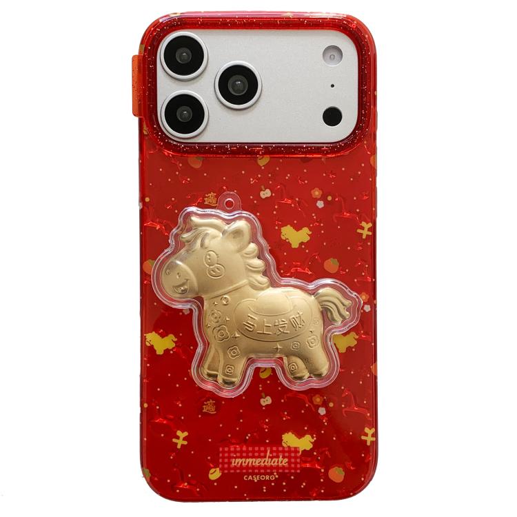 農曆新年傳統吉祥圖案 PC + TPU 手機殼，適用於 iPhone 17 Pro Max、iPhone 17 Pro