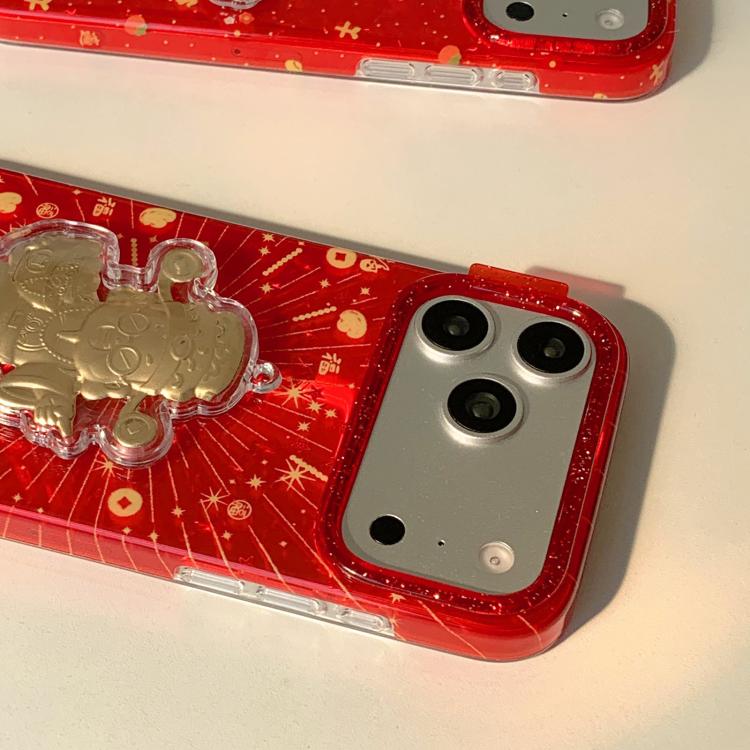 農曆新年傳統吉祥圖案 PC + TPU 手機殼，適用於 iPhone 17 Pro Max、iPhone 17 Pro