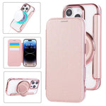 超薄旋轉支架磁吸鍍層素皮手機殼，適用於iPhone 16 Pro、iPhone 16 Plus、iPhone 16、iPhone 15 Pro Max、iPhone 15 Pro、iPhone 15 Plus / 14 Plus