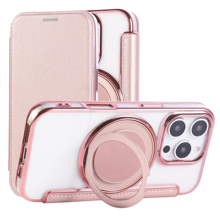 超薄旋轉支架磁吸鍍層素皮手機殼，適用於iPhone 16 Pro、iPhone 16 Plus、iPhone 16、iPhone 15 Pro Max、iPhone 15 Pro、iPhone 15 Plus / 14 Plus