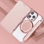 超薄旋轉支架磁吸鍍層素皮手機殼，適用於iPhone 16 Pro、iPhone 16 Plus、iPhone 16、iPhone 15 Pro Max、iPhone 15 Pro、iPhone 15 Plus / 14 Plus