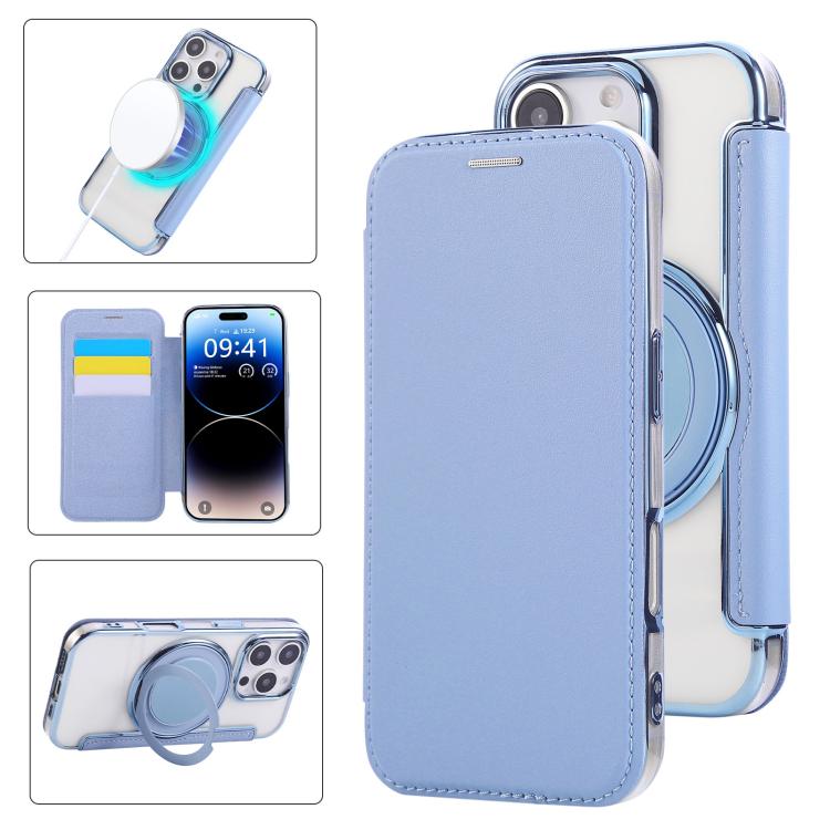 超薄旋轉支架磁吸鍍層素皮手機殼，適用於iPhone 16 Pro、iPhone 16 Plus、iPhone 16、iPhone 15 Pro Max、iPhone 15 Pro、iPhone 15 Plus / 14 Plus
