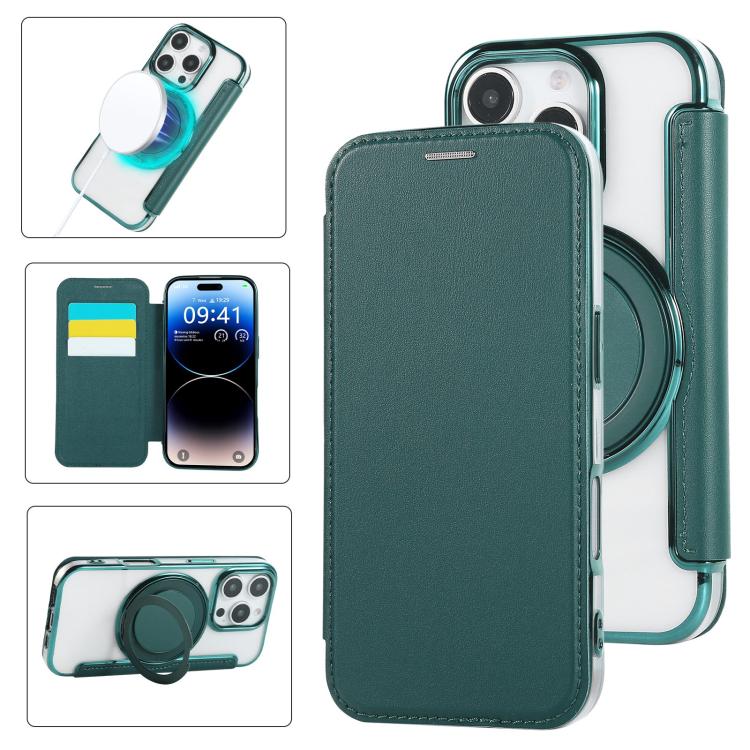 超薄旋轉支架磁吸鍍層素皮手機殼，適用於iPhone 16 Pro、iPhone 16 Plus、iPhone 16、iPhone 15 Pro Max、iPhone 15 Pro、iPhone 15 Plus / 14 Plus