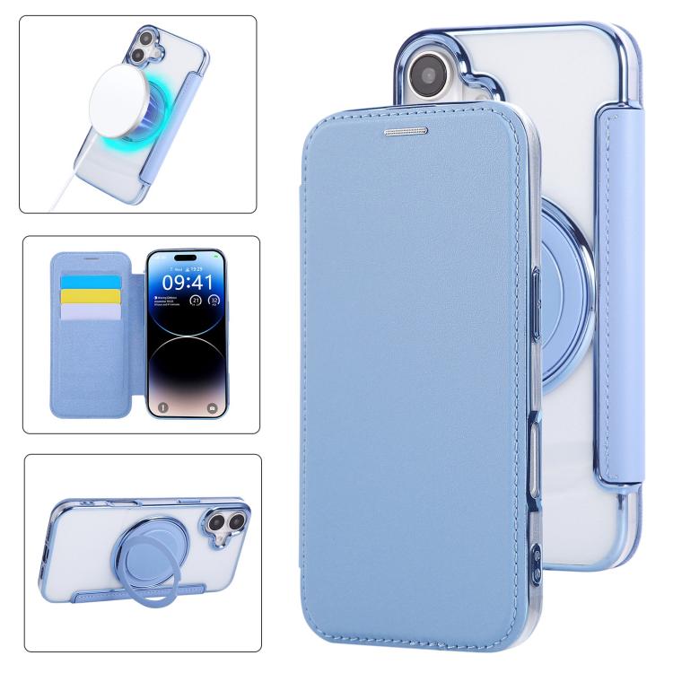 超薄旋轉支架磁吸鍍層素皮手機殼，適用於iPhone 16 Pro、iPhone 16 Plus、iPhone 16、iPhone 15 Pro Max、iPhone 15 Pro、iPhone 15 Plus / 14 Plus