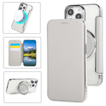 超薄旋轉支架磁吸鍍層素皮手機殼，適用於iPhone 16 Pro、iPhone 16 Plus、iPhone 16、iPhone 15 Pro Max、iPhone 15 Pro、iPhone 15 Plus / 14 Plus