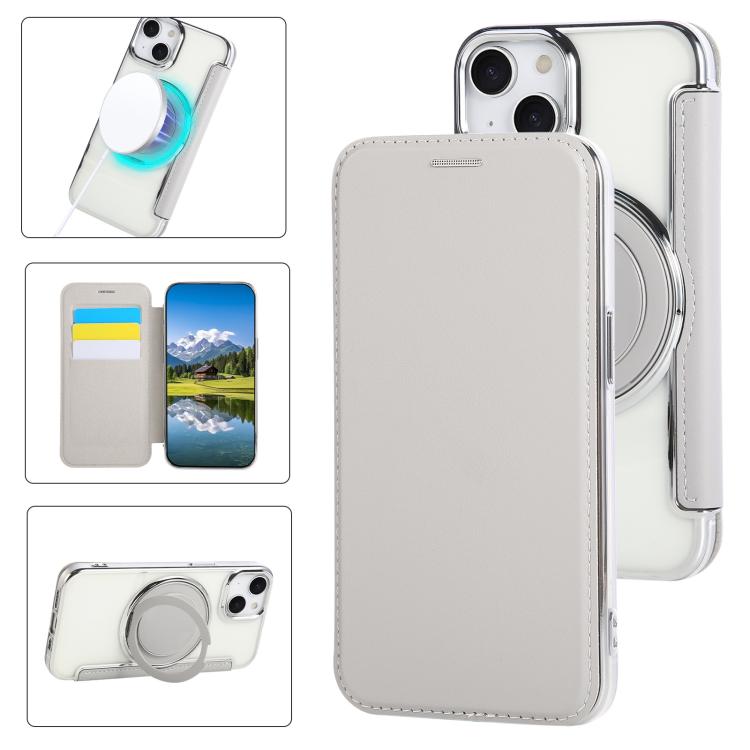 超薄旋轉支架磁吸鍍層素皮手機殼，適用於iPhone 16 Pro、iPhone 16 Plus、iPhone 16、iPhone 15 Pro Max、iPhone 15 Pro、iPhone 15 Plus / 14 Plus
