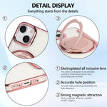 超薄旋轉支架電鍍素皮手機殼，適用於 iPhone 15，iPhone 14 / 13，iPhone 14 Pro，iPhone 14 Pro Max，iPhone 13 Pro Max，iPhone 13 Pro