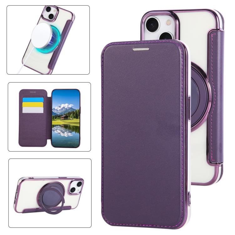 超薄旋轉支架電鍍素皮手機殼，適用於 iPhone 15，iPhone 14 / 13，iPhone 14 Pro，iPhone 14 Pro Max，iPhone 13 Pro Max，iPhone 13 Pro
