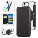 Ultra-thin Rotation Holder Magnetic Plating Vegan Leather Phone Case, For iPhone 12 / 12 Pro, For iPhone 12 Pro Max