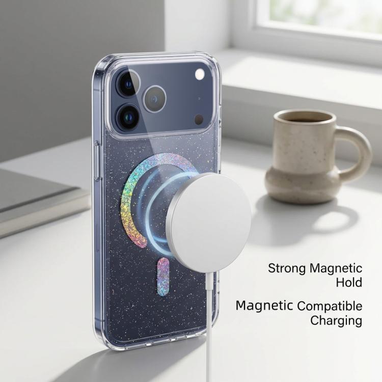 閃粉磁吸TPU手機殼，適用於iPhone 17 Pro Max、iPhone 17 Pro