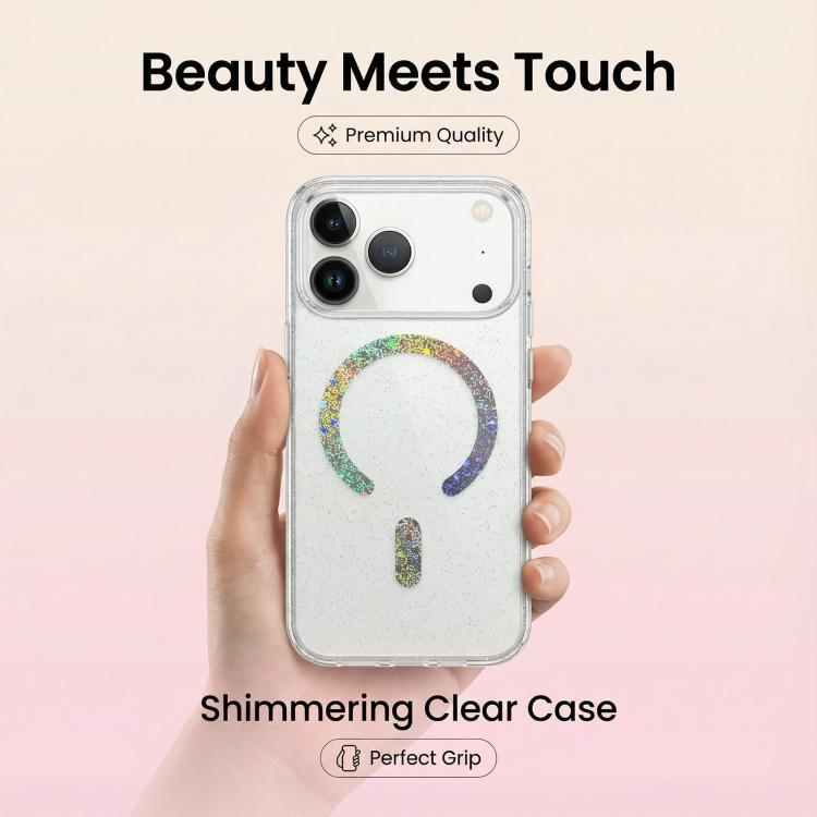 閃粉磁吸TPU手機殼，適用於iPhone 17 Pro Max、iPhone 17 Pro