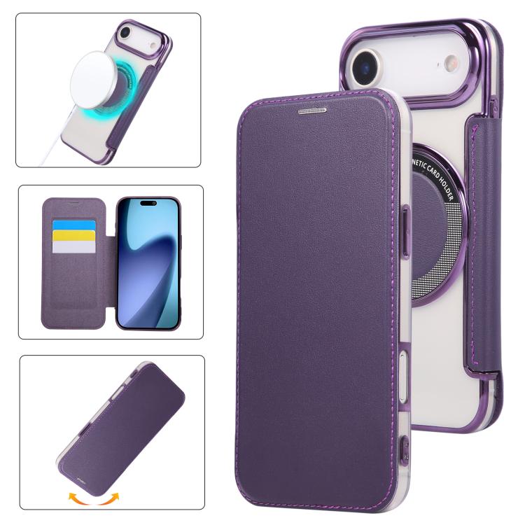 超薄磁吸鍍層素皮手機殼，適用於iPhone 17 Pro Max、iPhone 17 Pro、iPhone 17、iPhone Air、iPhone 16e、iPhone 16 Pro Max
