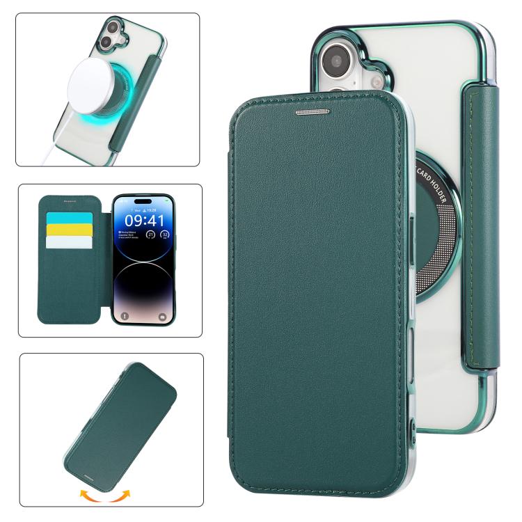超薄磁吸鍍層素皮手機殼，適用於iPhone 16 Pro、iPhone 16 Plus、iPhone 16、iPhone 15 Pro Max、iPhone 15 Pro、iPhone 15 Plus / 14 Plus