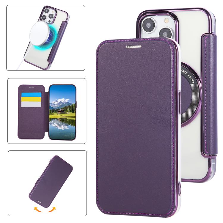 超薄磁吸鍍層素皮手機殼，適用於iPhone 15、iPhone 14 / 13、iPhone 14 Pro、iPhone 14 Pro Max、iPhone 13 Pro Max、iPhone 13 Pro
