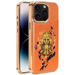 刺繡塗鴉素食皮革盾牌電鍍磁吸手機殼，適用於 iPhone 14 Plus、iPhone 14、iPhone 14 Pro、iPhone 14 Pro Max