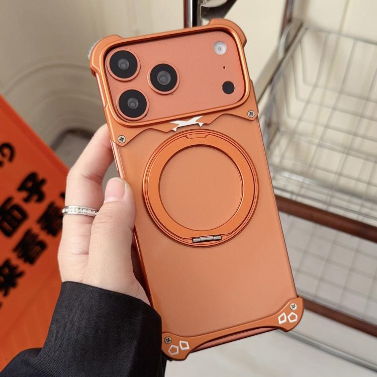 捷豹原色無框360度旋轉支架磁吸手機殼，適用於 iPhone 17 Pro Max、iPhone 17 Pro