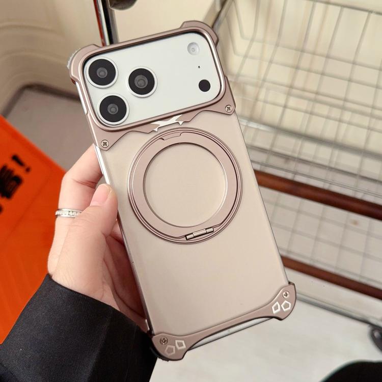 捷豹原色無框360度旋轉支架磁吸手機殼，適用於 iPhone 17 Pro Max、iPhone 17 Pro