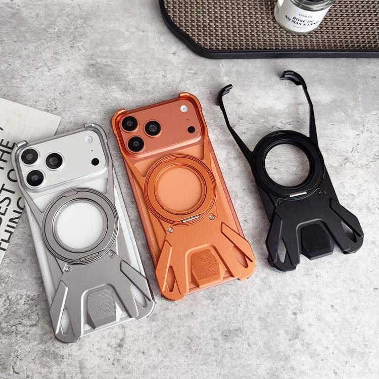 賽車金屬無框360度旋轉支架磁吸手機殼，適用於 iPhone 17 Pro Max、iPhone 17 Pro