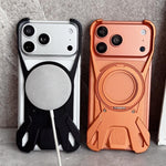 賽車金屬無框360度旋轉支架磁吸手機殼，適用於 iPhone 17 Pro Max、iPhone 17 Pro