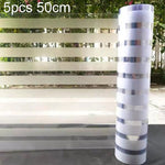5片/包 靜電防撞條紋磨砂隱私玻璃貼，小條紋 30cm x 1m，小條紋 40cm x 1m，小條紋 50cm x 1m，大條紋 30cm x 1m，大條紋 40cm x 1m，大條紋 50cm x 1m