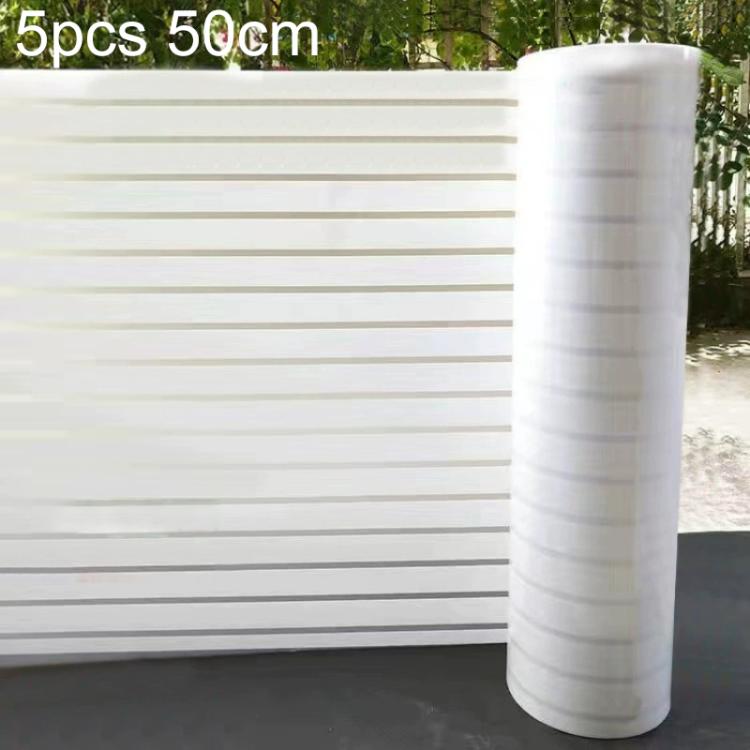 5片/包 靜電防撞條紋磨砂隱私玻璃貼，小條紋 30cm x 1m，小條紋 40cm x 1m，小條紋 50cm x 1m，大條紋 30cm x 1m，大條紋 40cm x 1m，大條紋 50cm x 1m