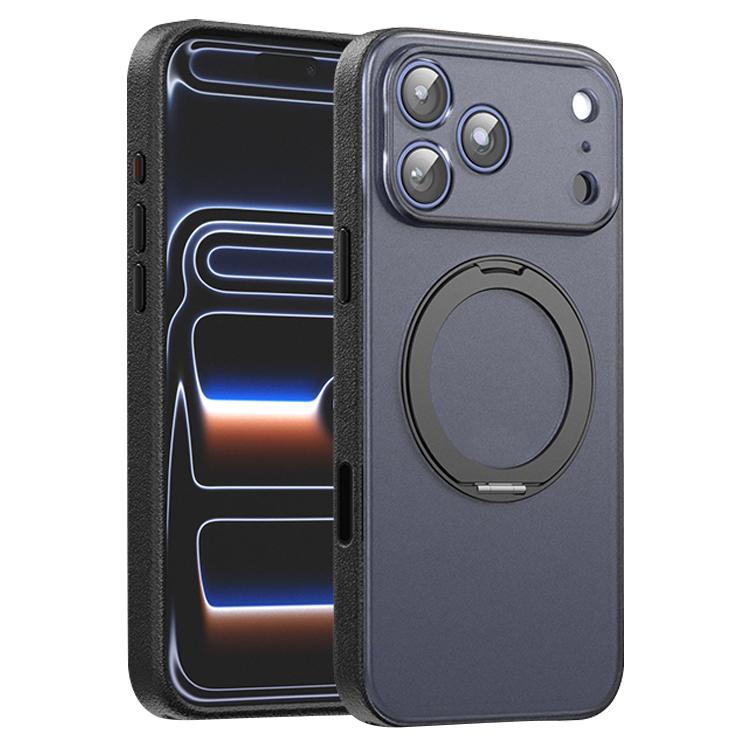 素食皮革磁吸手機殼附360度旋轉支架，適用於 iPhone 17 Pro Max、iPhone 17 Pro、iPhone 17