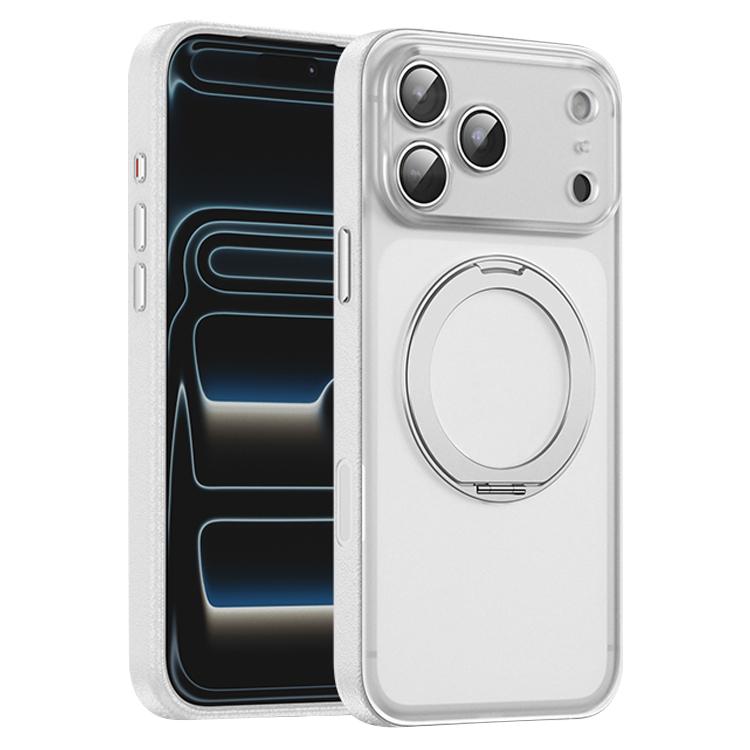 素食皮革磁吸手機殼附360度旋轉支架，適用於 iPhone 17 Pro Max、iPhone 17 Pro、iPhone 17