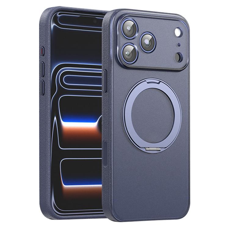 素食皮革磁吸手機殼附360度旋轉支架，適用於 iPhone 17 Pro Max、iPhone 17 Pro、iPhone 17